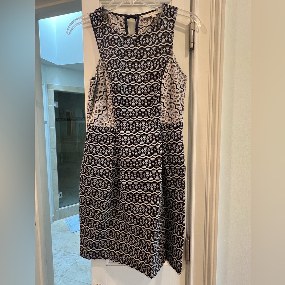 Loft navy and white dresss